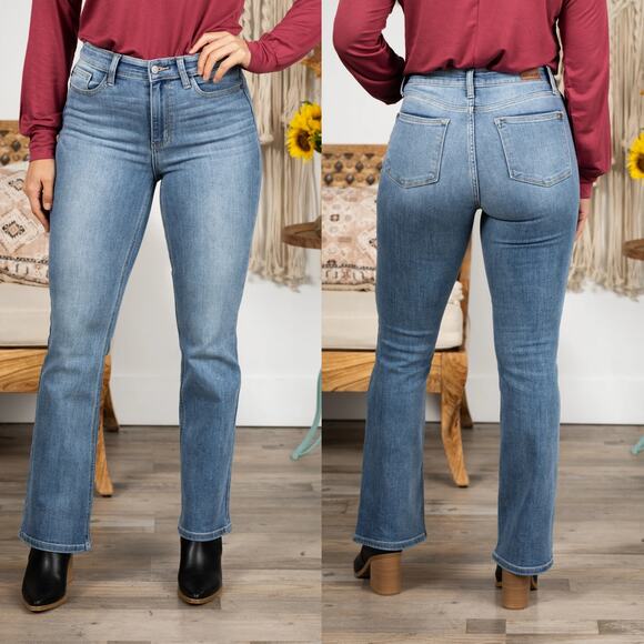 Judy Blue Womens Core Bootcut Jean Sz 15/32 High Rise Medium Wash Stretch Denim - Picture 1 of 13